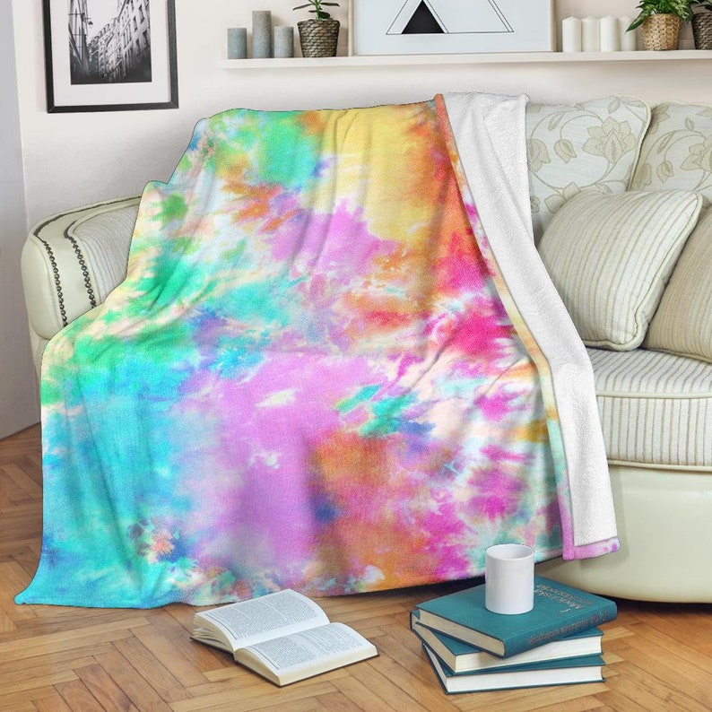 Tie Dye Blanket Tie Dye Throw Blanket Tie Dye Fleece Etsy