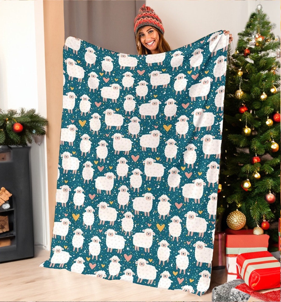 Sheep Blanket Sheep Throw Blanket Sheep Fleece Blanket Etsy
