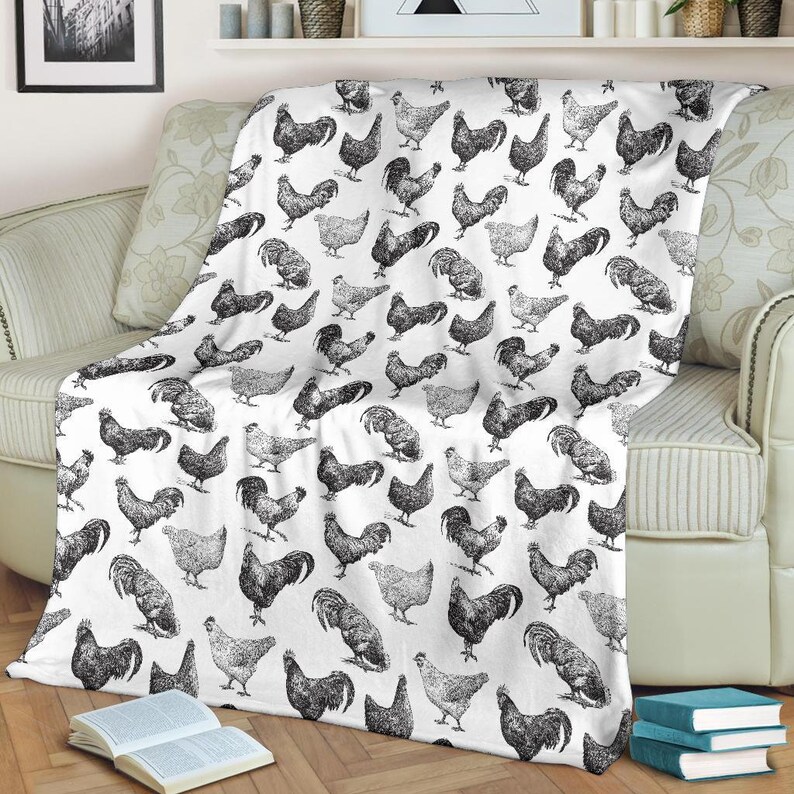 Chicken Blanket Chicken Throw Blanket Chicken Fleece Etsy