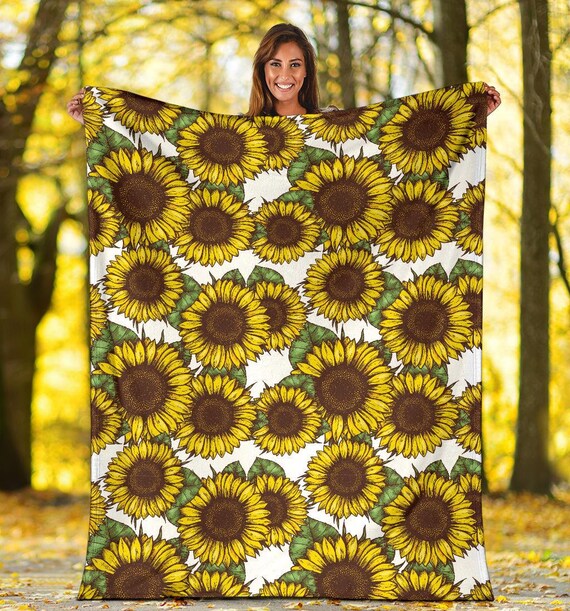 Sunflower fleece blanket sale