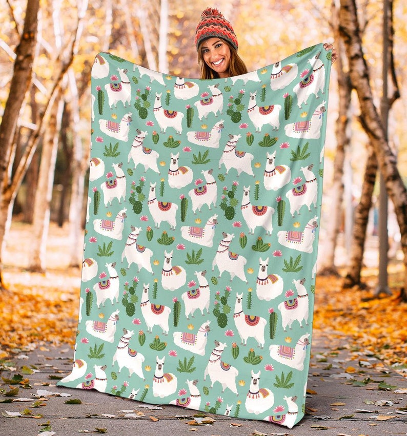 Llama Blanket Llama Throw Blanket Llama Fleece Blanket Etsy