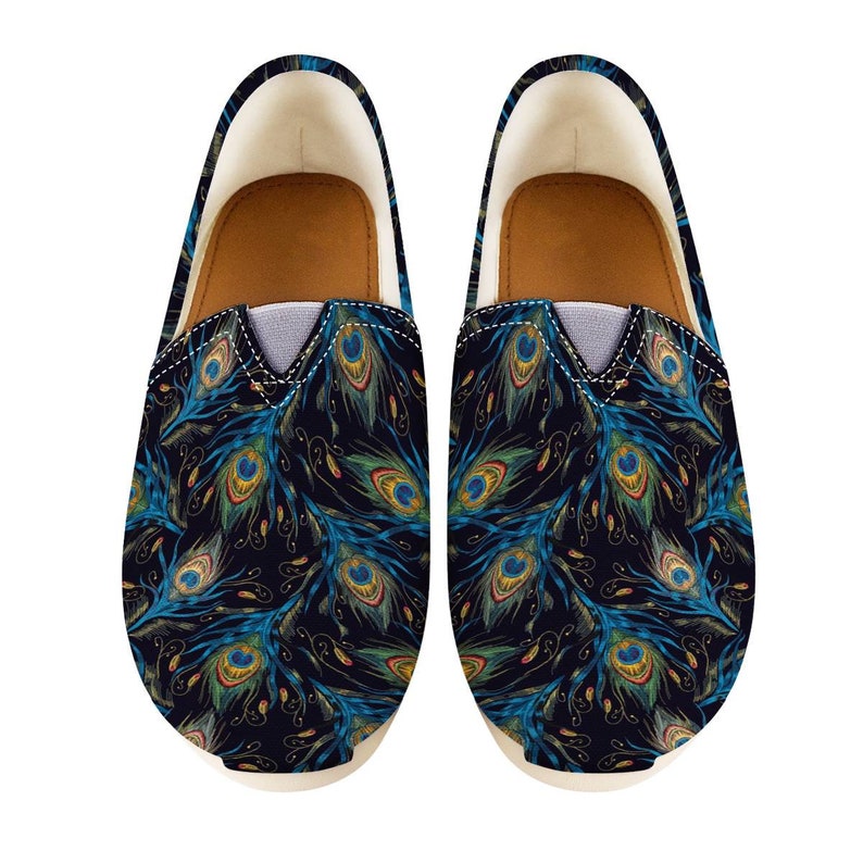 Peacock Shoes Peacock Women Shoes Shoes With Peacock Etsy