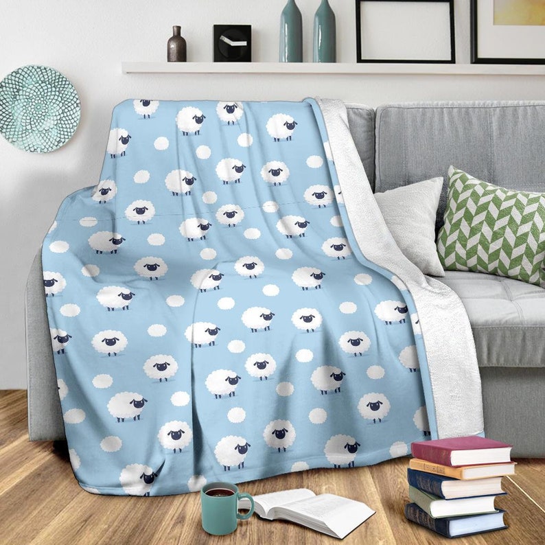 Sheep Blanket Sheep Throw Blanket Sheep Fleece Blanket Etsy