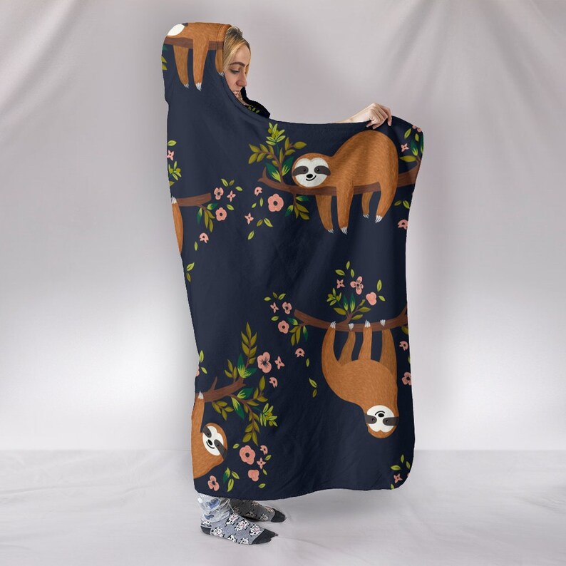 Sloth Hooded Blanket Sloth Blanket Sloth Blanket with Hood Etsy