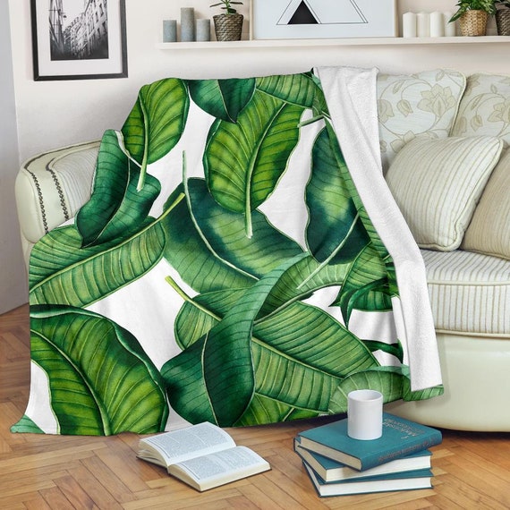 Tropical Leaves Blanket Tropical Leaves Throw Blanket Tropical