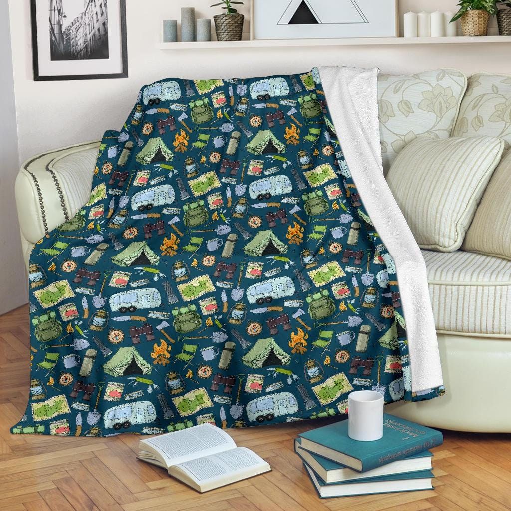 Camping Blanket Camping Throw Blanket Camping Fleece Etsy