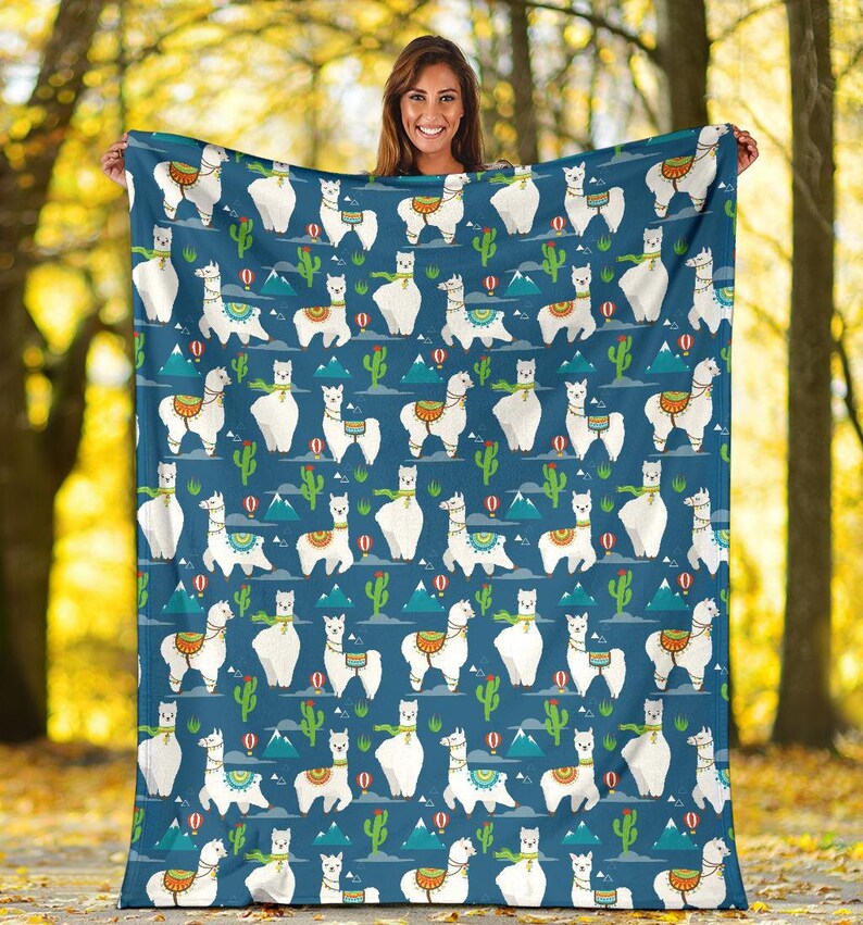 Llama Blanket Llama Throw Blanket Llama Fleece Blanket Etsy