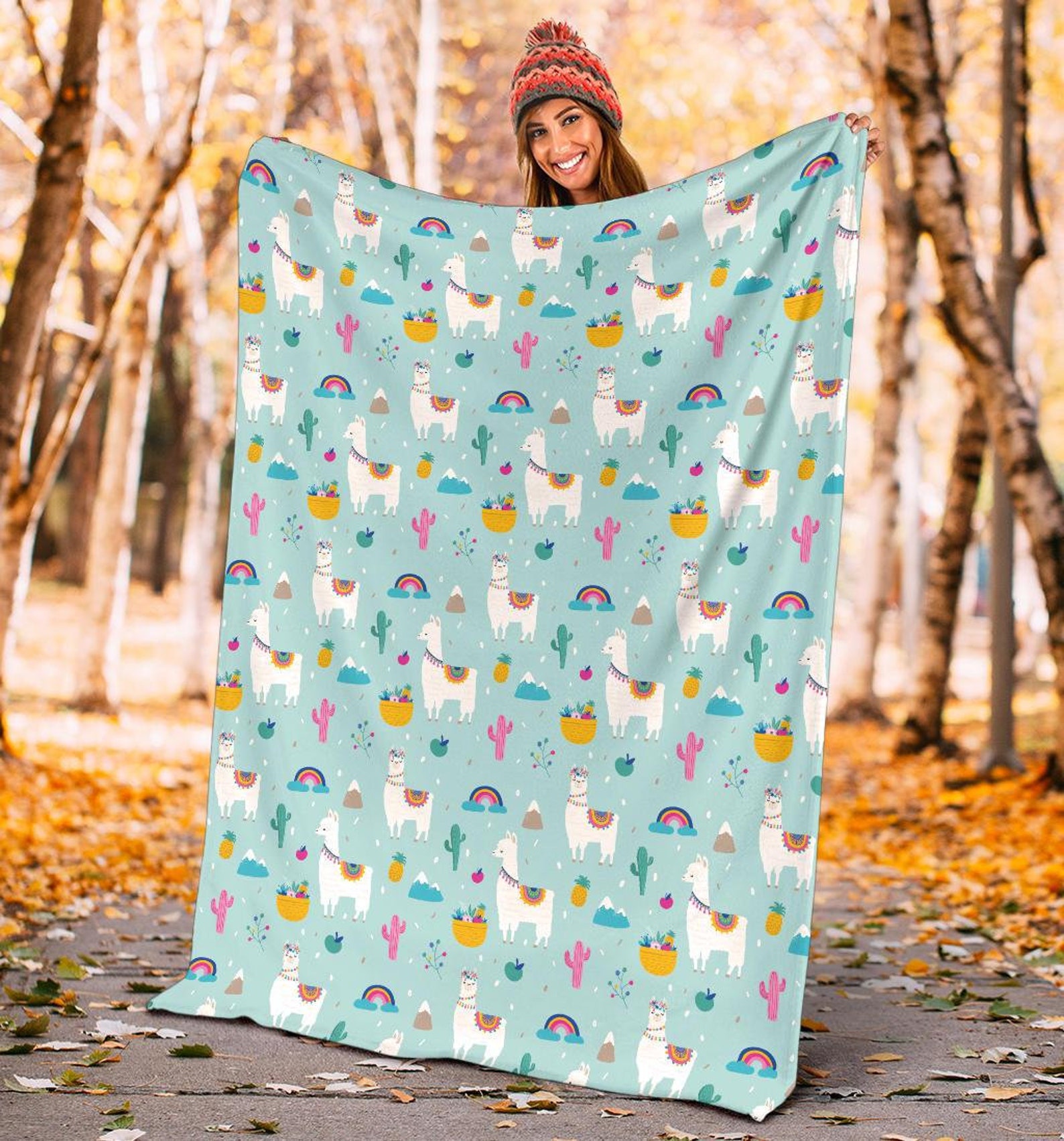 Llama Blanket Llama Throw Blanket Llama Fleece Blanket Etsy