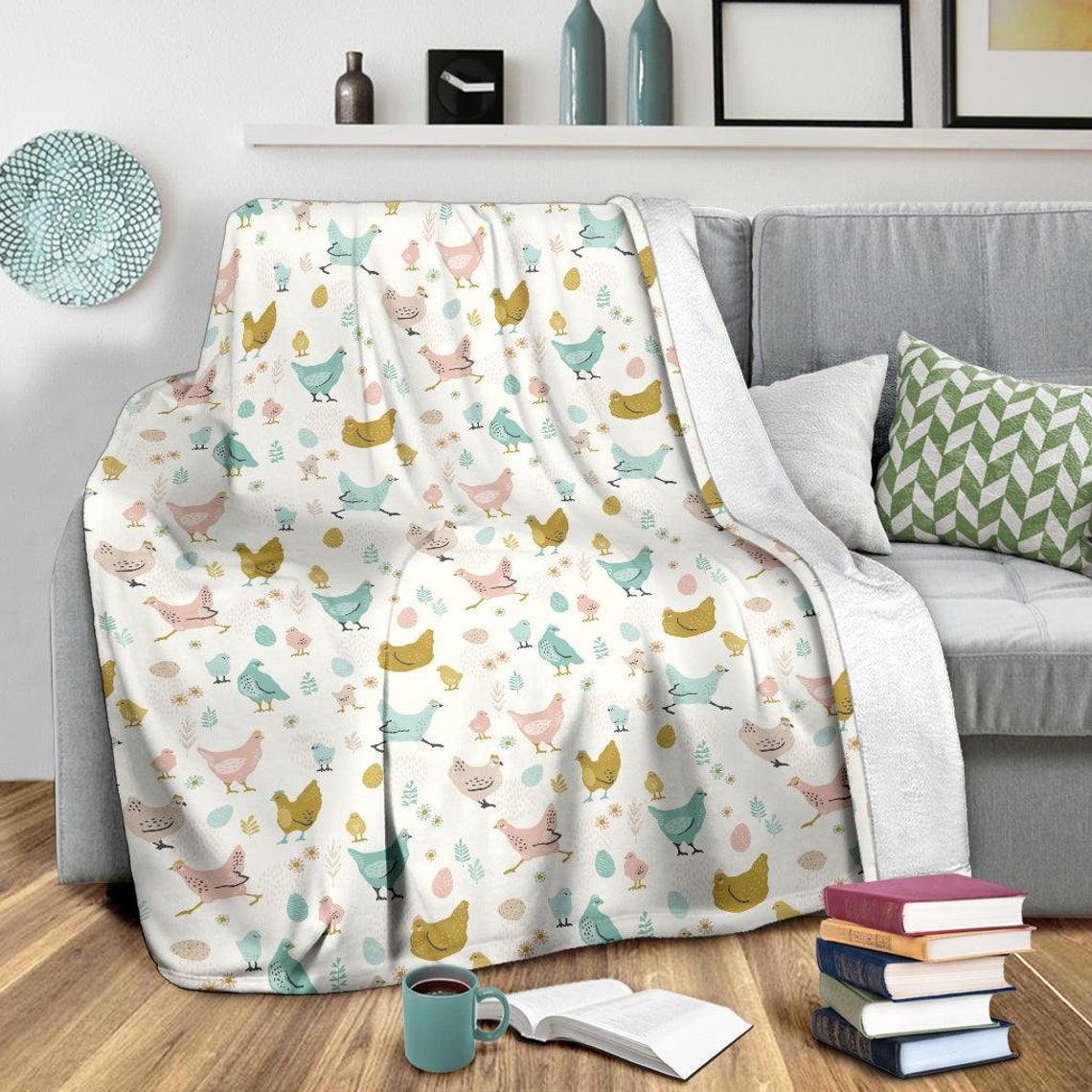 Chicken Blanket Chicken Throw Blanket Chicken Fleece Etsy