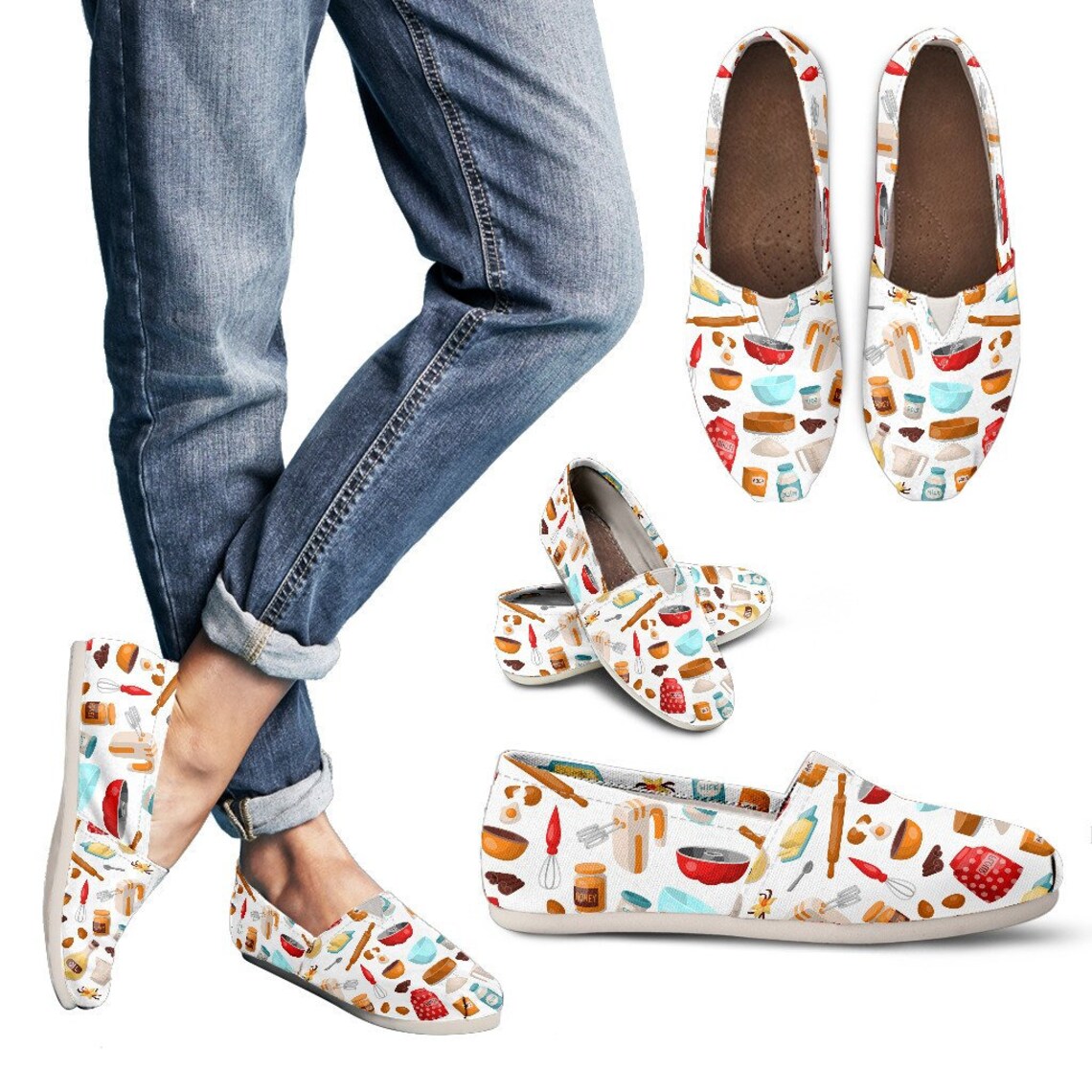 Baking Lover Shoes Shoes With Baking Pattern Women Canvas