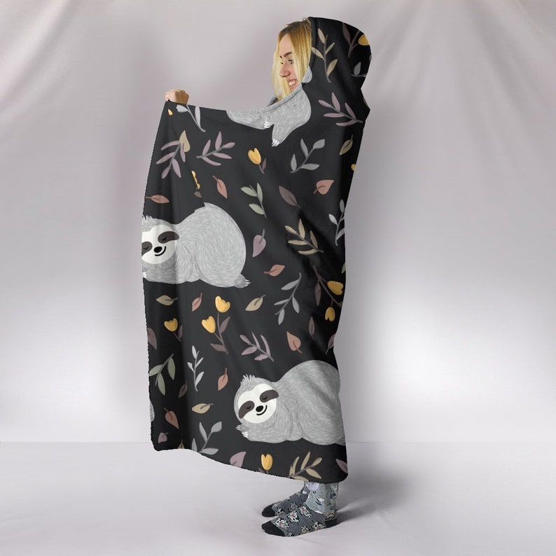 Sloth Hooded Blanket Sloth Blanket Sloth Blanket With Hood Etsy
