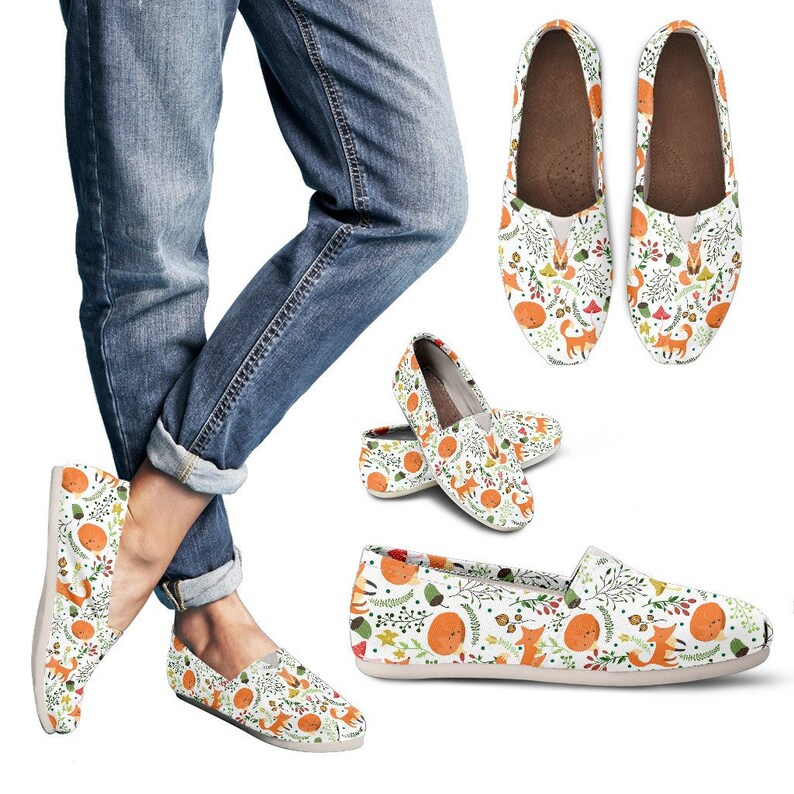 Fox Shoes Fox Gifts | Women Canvas Shoes Fox Women Shoes Women Casual Shoes Shoes With Fox Style