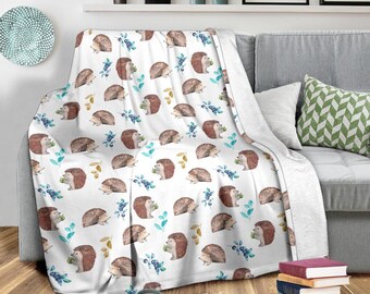 Hedgehog Blanket Hedgehog Throw Blanket Hedgehog Fleece Blanket