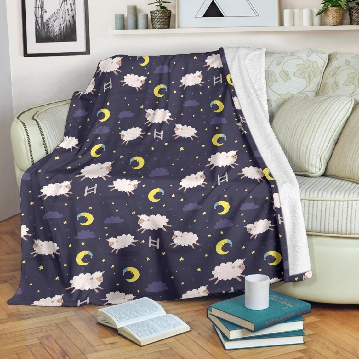 Sheep Blanket Sheep Throw Blanket Sheep Fleece Blanket Etsy