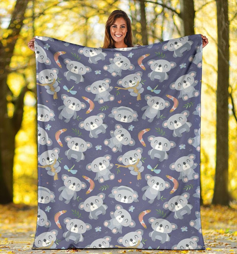 Koala Blanket Koala Throw Blanket Koala Fleece Blanket Etsy