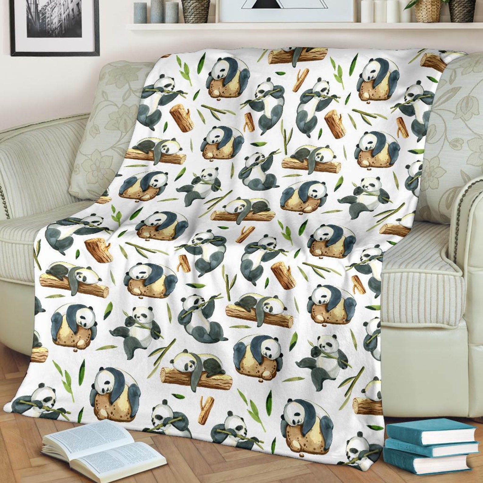 Panda Blanket Panda Throw Blanket Panda Fleece Blanket Etsy