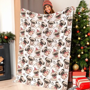 Pug Blanket, Pug Throw Blanket, Pug Fleece Blanket, Pug Kid Blanket, Pug Adult Blanket