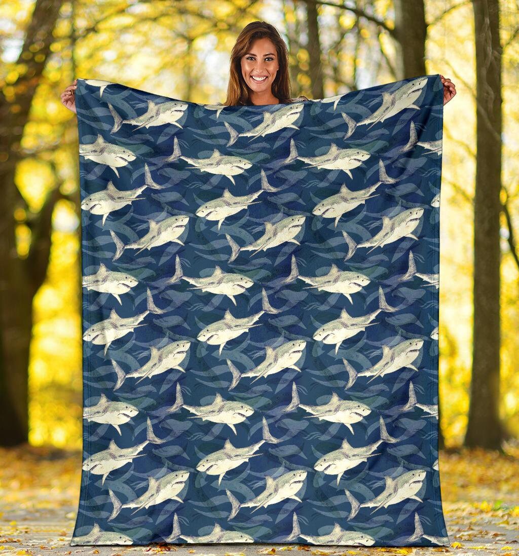Shark Blanket Shark Throw Blanket Shark Fleece Blanket Etsy
