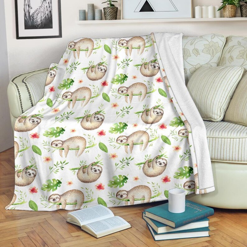Sloth Kid Blanket Sloth Adult Blanket Sloth Fleece Blanket Sloth Throw Blanket Sloth Blanket