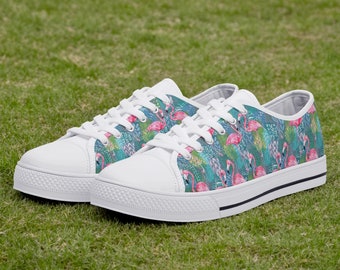 Flamingo Canvas Sneakers: Double-Sided Print Shoes for Women