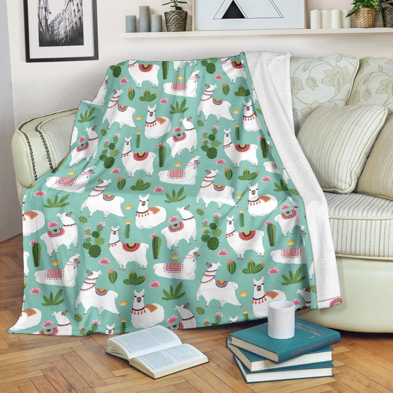 Llama Blanket Llama Throw Blanket Llama Fleece Blanket Etsy