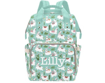 Personalized Llama Diaper Bag Backpack, Custom Name Diaper Bag Backpack, Baby Shower Gift