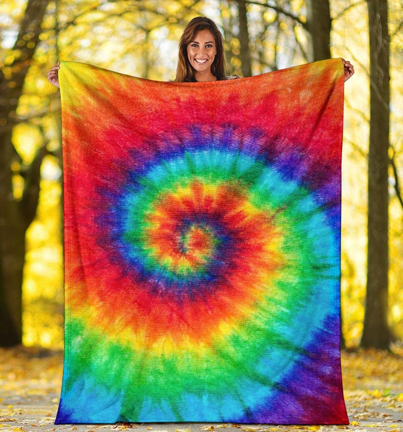 Tie Dye Blanket Tie Dye Throw Blanket Tie Dye Fleece Etsy