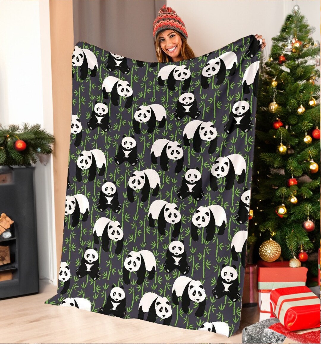 Panda Blanket Panda Throw Blanket Panda Fleece Blanket Etsy