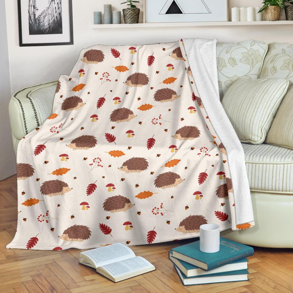 Hedgehog Blanket Hedgehog Throw Blanket Hedgehog Fleece Etsy