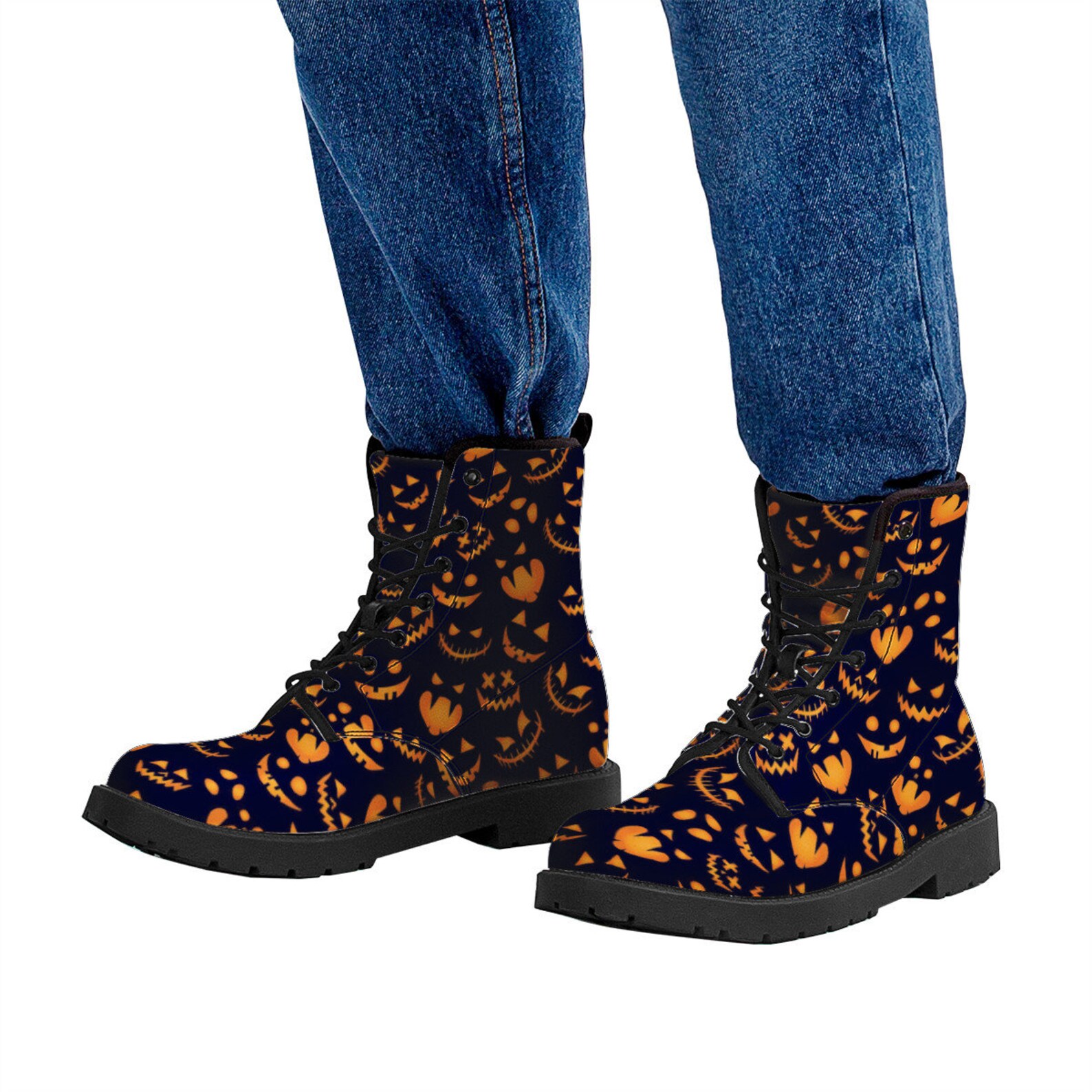 Halloween Boots Halloween Leather Boots Halloween Women Etsy UK