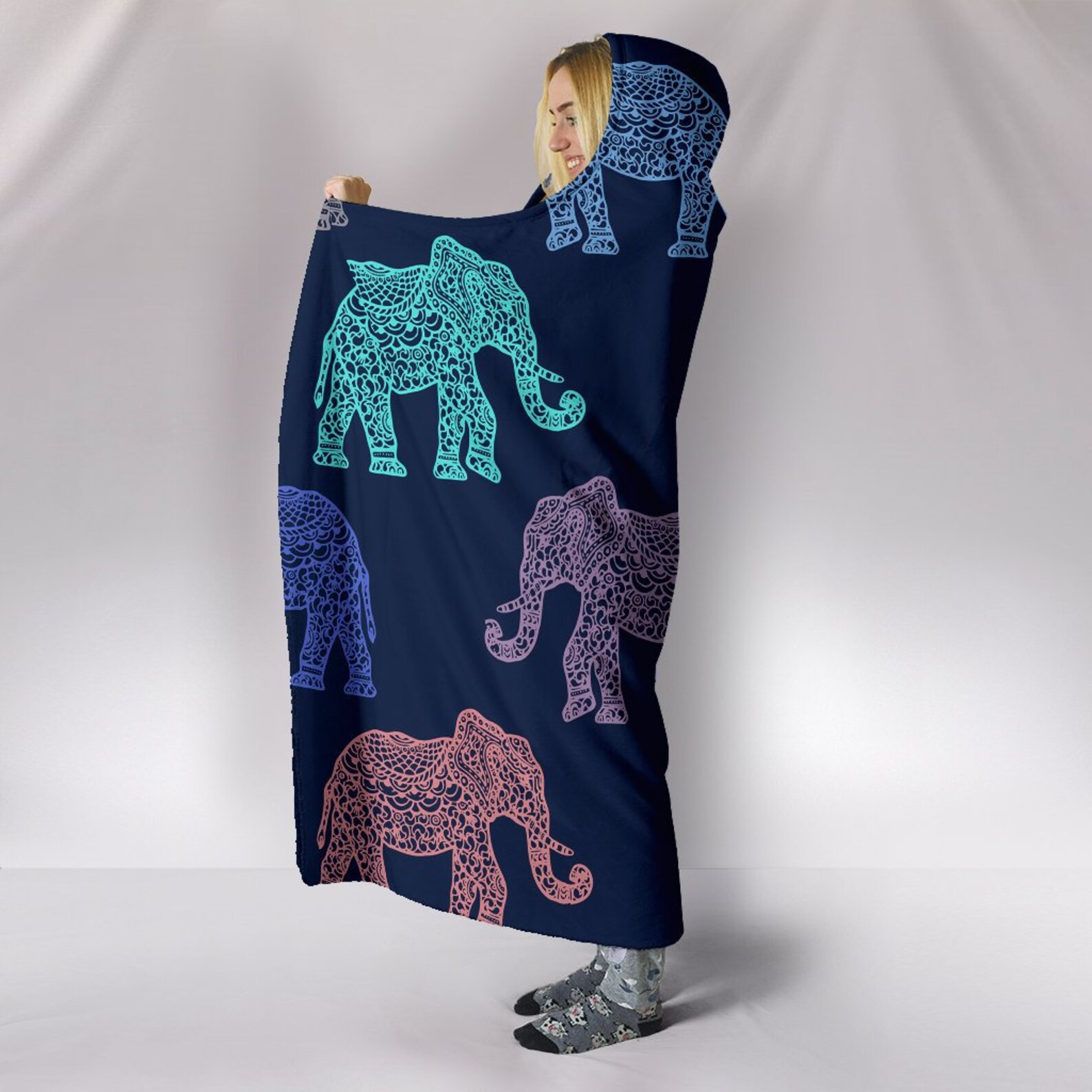 Elephant Hooded Blanket Elephant Blanket Elephant Blanket Etsy