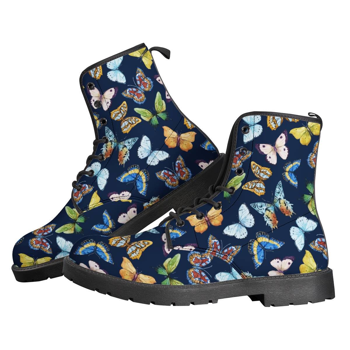 Butterfly Boots Butterfly Leather Boots Butterfly Women Etsy