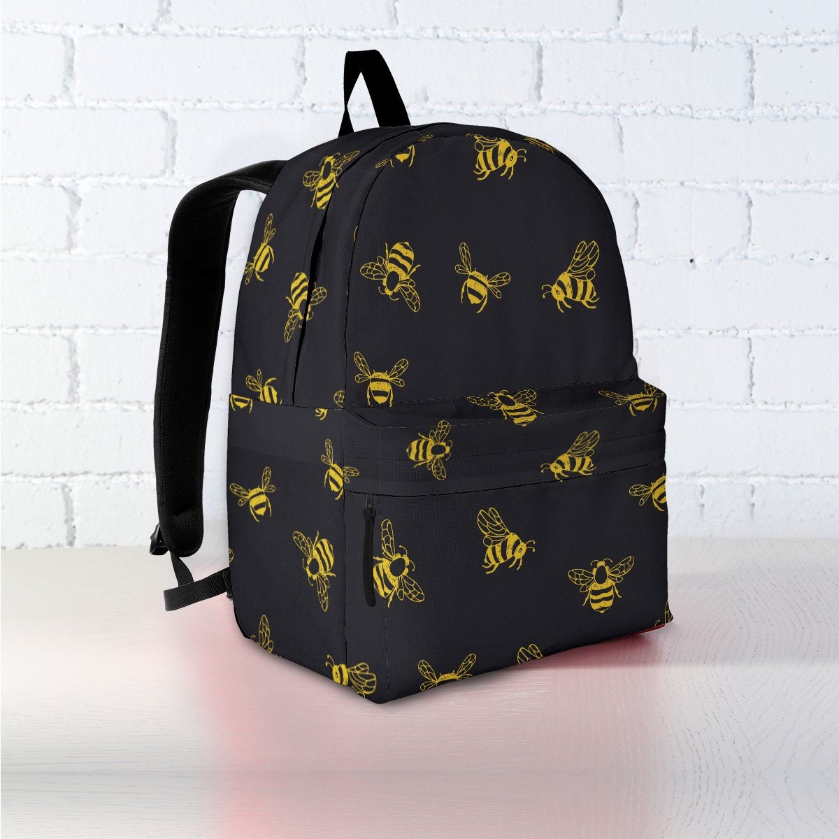 Bee Backpack - Cute Bee School Bag for Toddlers in Yellow, Black and white  — Chub and Bug Illustration | Wall art and school supplies for kids and