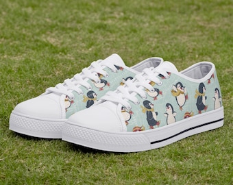 Penguin Shoes, Penguin Sneakers, Penguin Women Shoes, Penguin Kid Shoes, Penguin Canvas Shoes