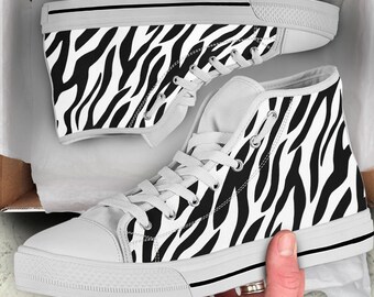 Zebra Print Converse | Etsy