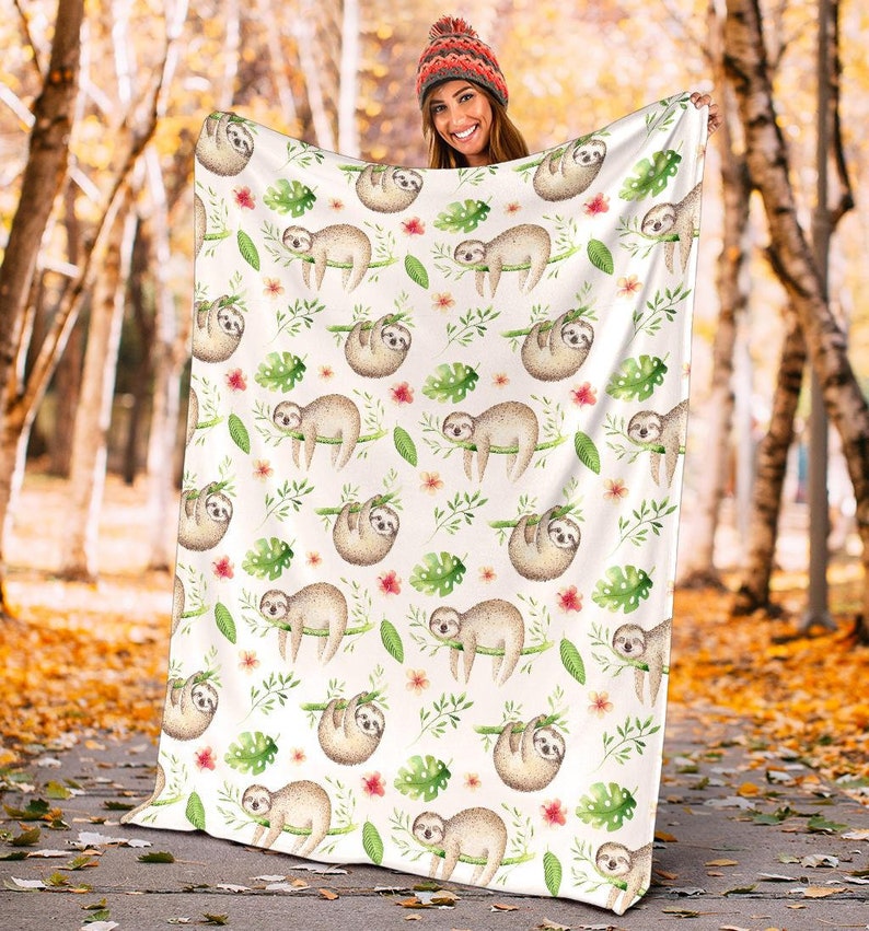 Sloth Kid Blanket Sloth Adult Blanket Sloth Fleece Blanket Sloth Throw Blanket Sloth Blanket