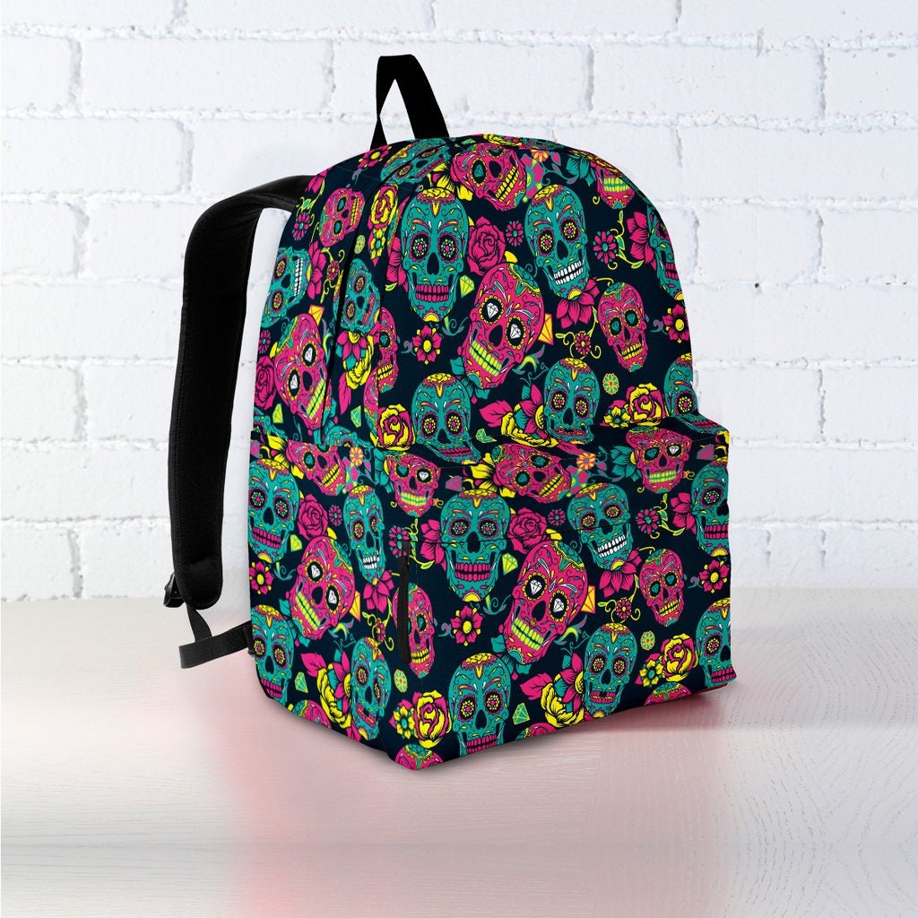 Personalized Sugar Skull Backpack Backpack Rucksack - Etsy