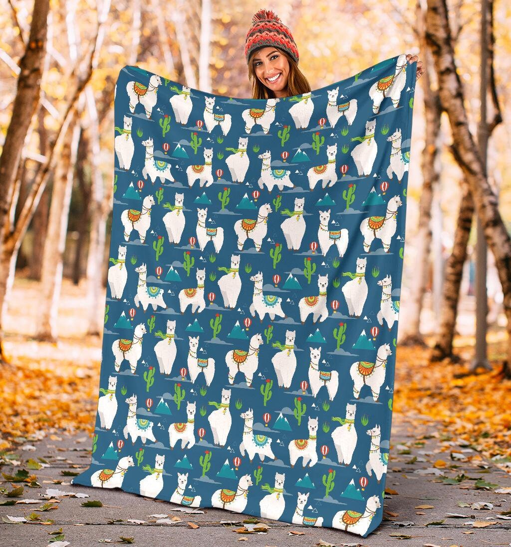 Llama Blanket Llama Throw Blanket Llama Fleece Blanket Etsy