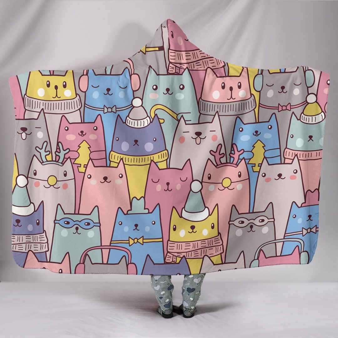 Cat hooded blanket for adults clearance
