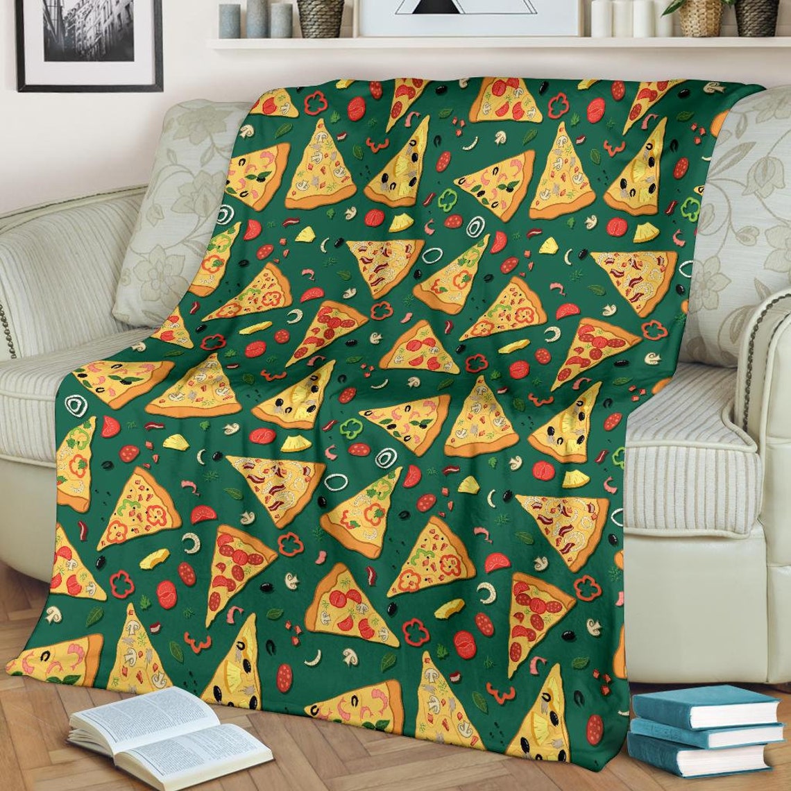 Pizza Blanket Pizza Throw Blanket Pizza Fleece Blanket Etsy