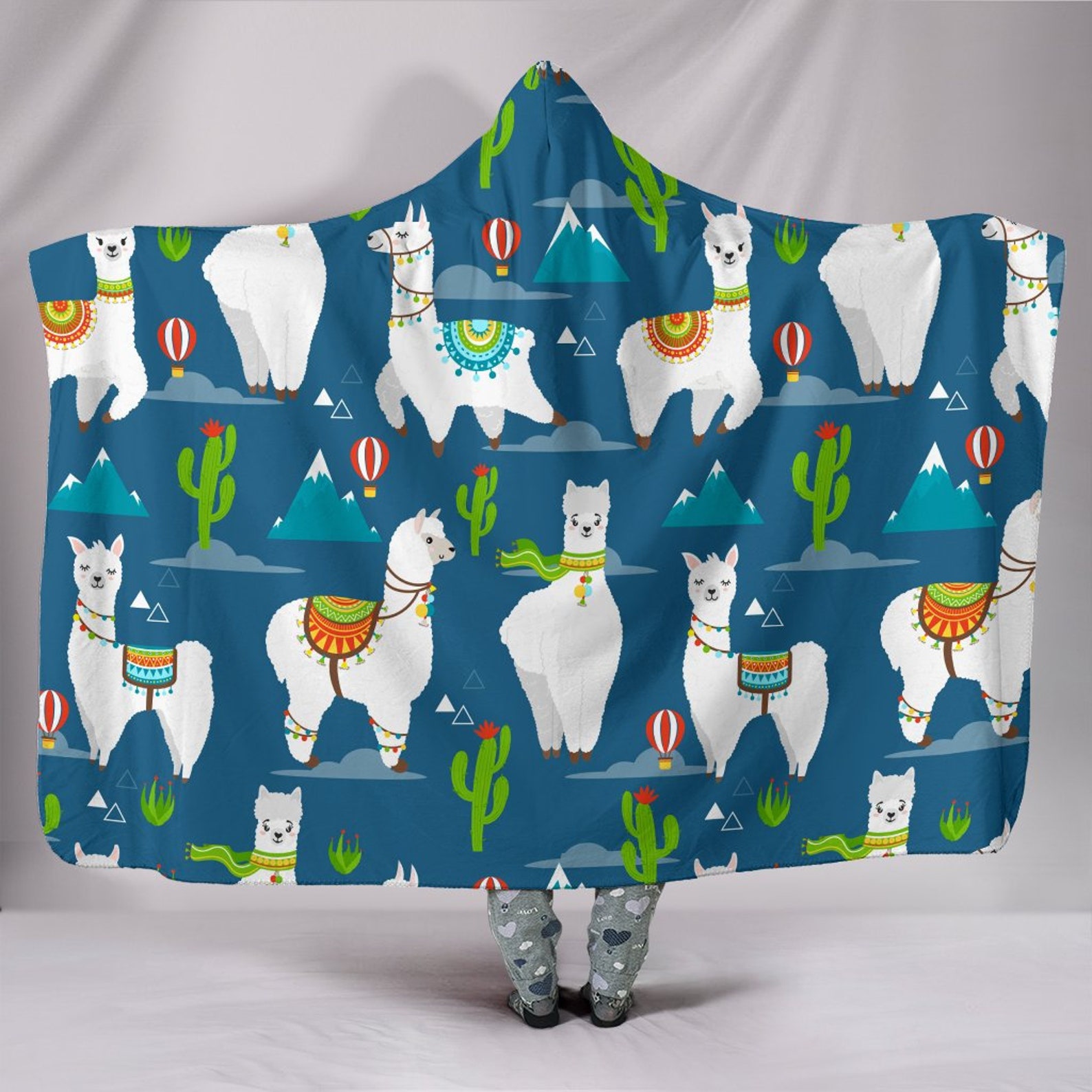 Llama Hooded Blanket Llama Blanket Llama Blanket With Hood - Etsy