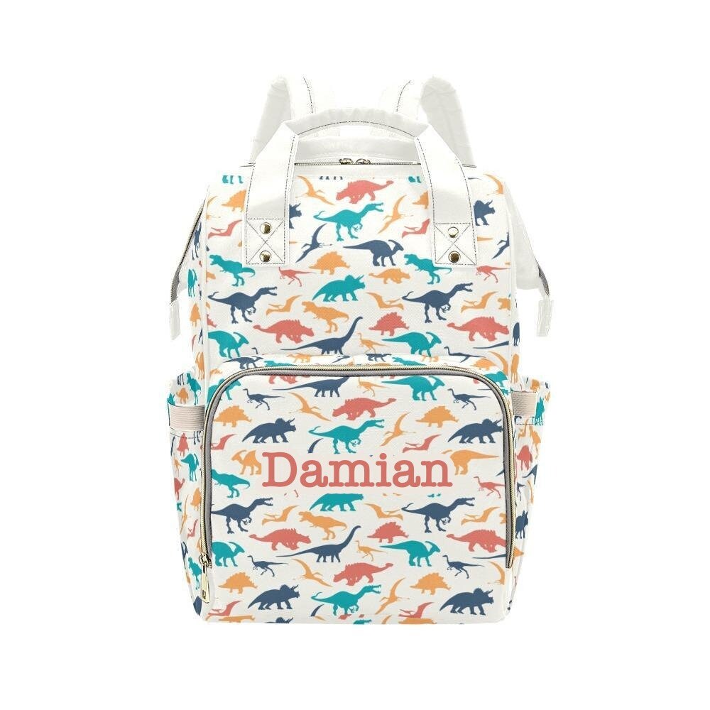 Personalized Dinosaur Diaper Bag Backpack Custom Name Diaper Etsy UK
