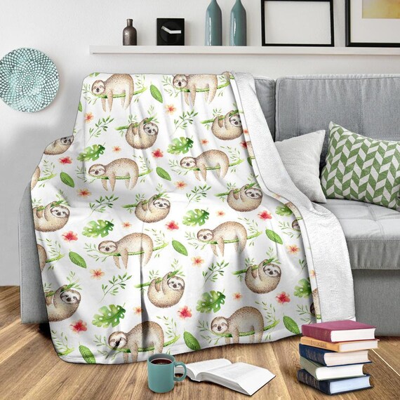 Sloth Blanket Sloth Throw Blanket Sloth Fleece Blanket Sloth Adult Blanket Sloth Kid Blanket Etsy UK