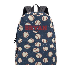 Personalisierte Baseball Rucksack - Schultasche mit individuellem Namen, Softball Sportrucksack