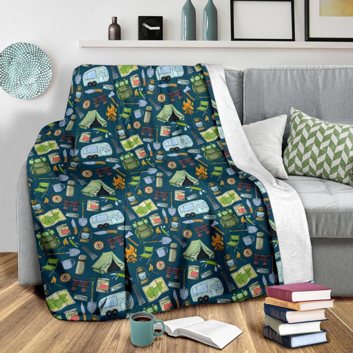 Camping Blanket Camping Throw Blanket Camping Fleece Etsy