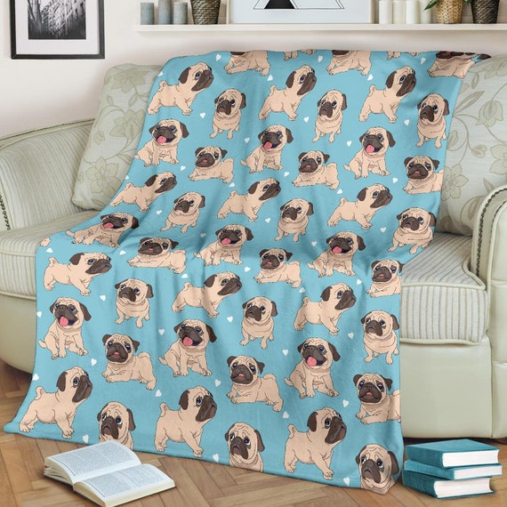 pug plush blanket