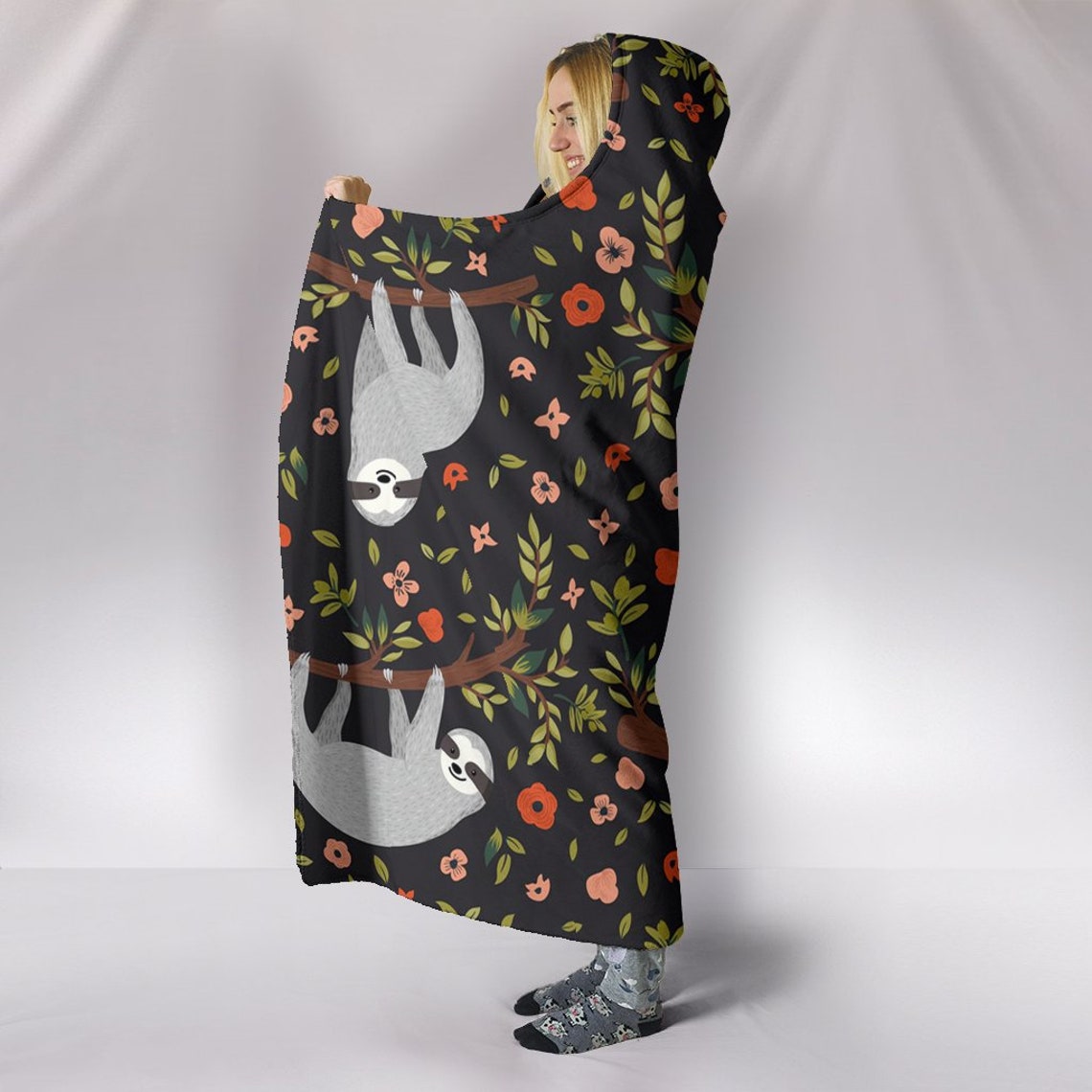 Sloth Hooded Blanket Sloth Blanket Sloth Blanket With Hood - Etsy