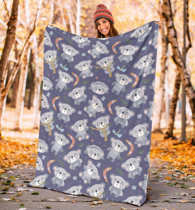Koala Blanket Koala Throw Blanket Koala Fleece Blanket Etsy