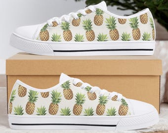 Pineapple Print Canvas Sneakers: Tropical Women display picture 1