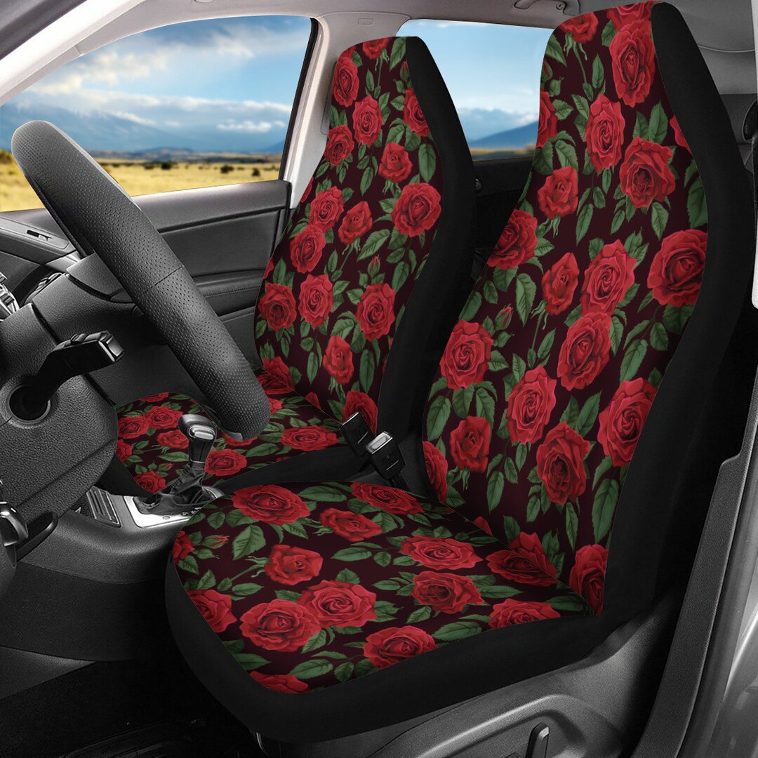 Rose Car Seat Cover Rose Car Seat Set Rose Bench Seat Cover Etsy